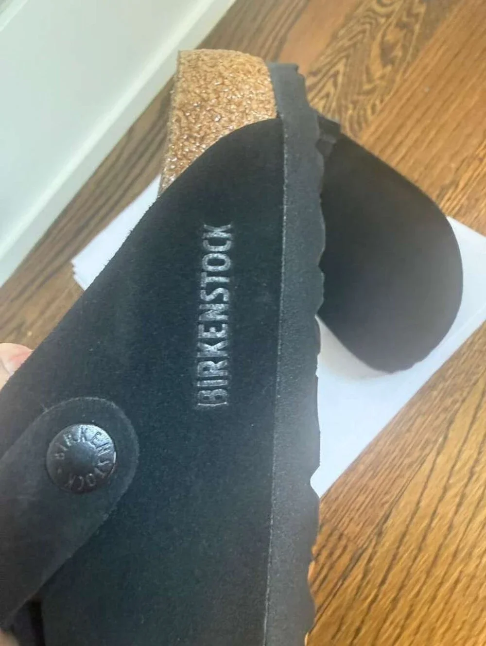 NWOT Birkenstock Boston Black Suede Soft Footbed